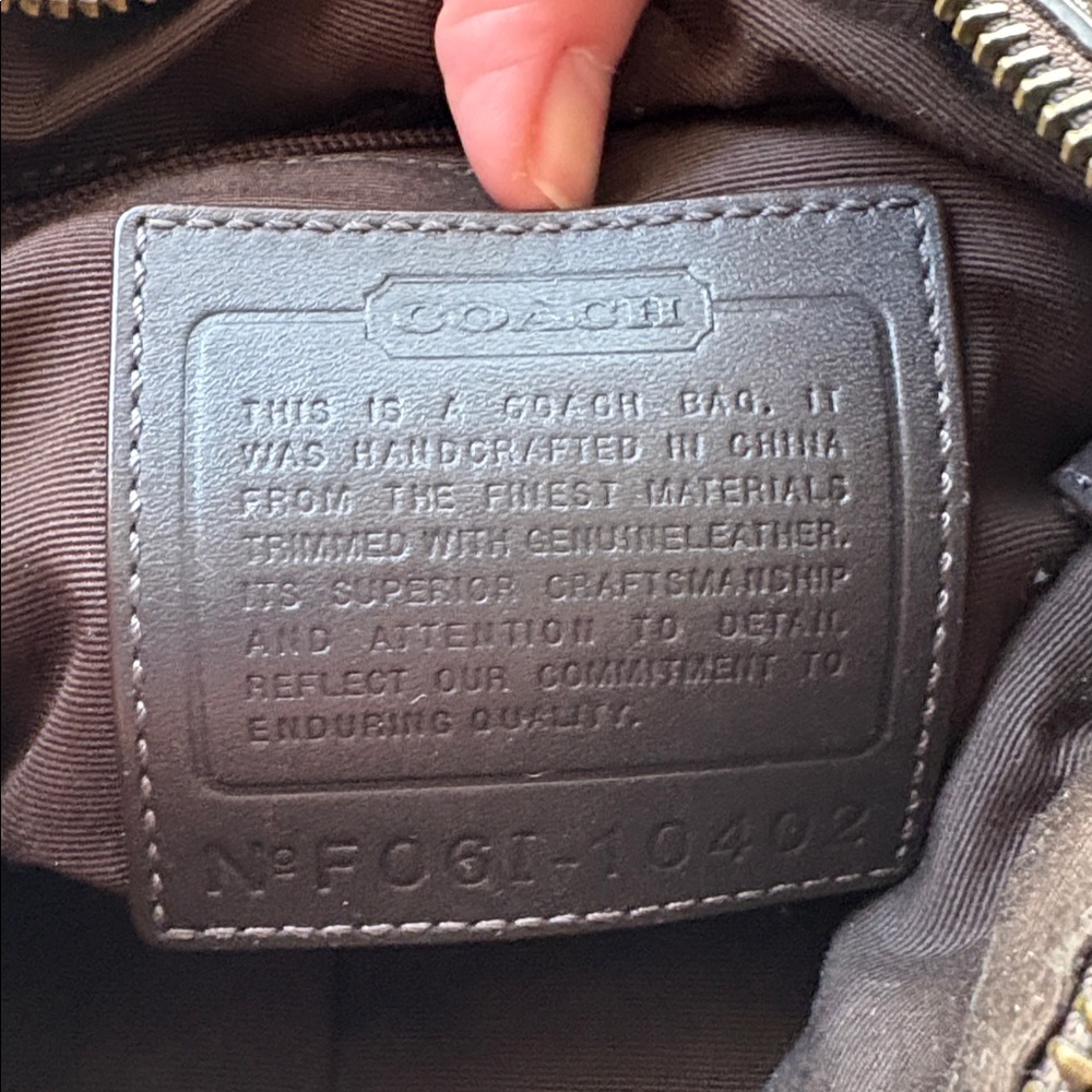 Coach Signature C Brown Canvas Leather Trim Crossbody Shoulder Bag. - Picture 3 of 7